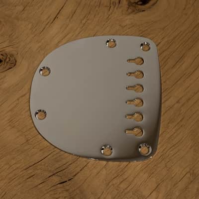 HERAD Fender/Squier Bass VI Hardtail Conversion Plate. Regular Break Angle. Mirror Polished Chrome Plated. image 5