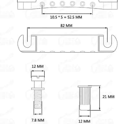 Satin Nickel Finish Guitar Tune O Matic Bridge and Tailpiece image 11