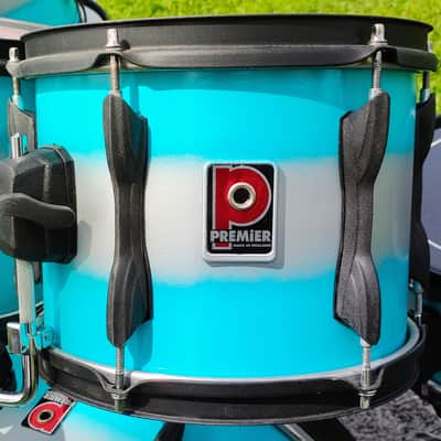 90's-00's Premier Teal/Silver Duco 6PC Drum Set image 9