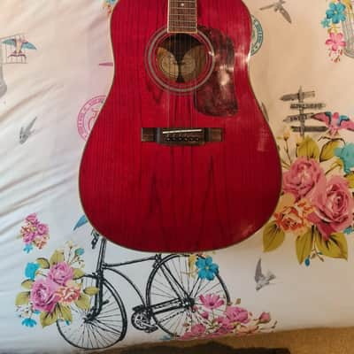Washburn D-11 TR Trans Red Acoustic Guitar, Made In Korea image 1