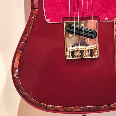 Custom Designed & Crafted Tele Style - Candy Apple Red w/Apple Jasper Stones Serial #080 - 2025 image 5