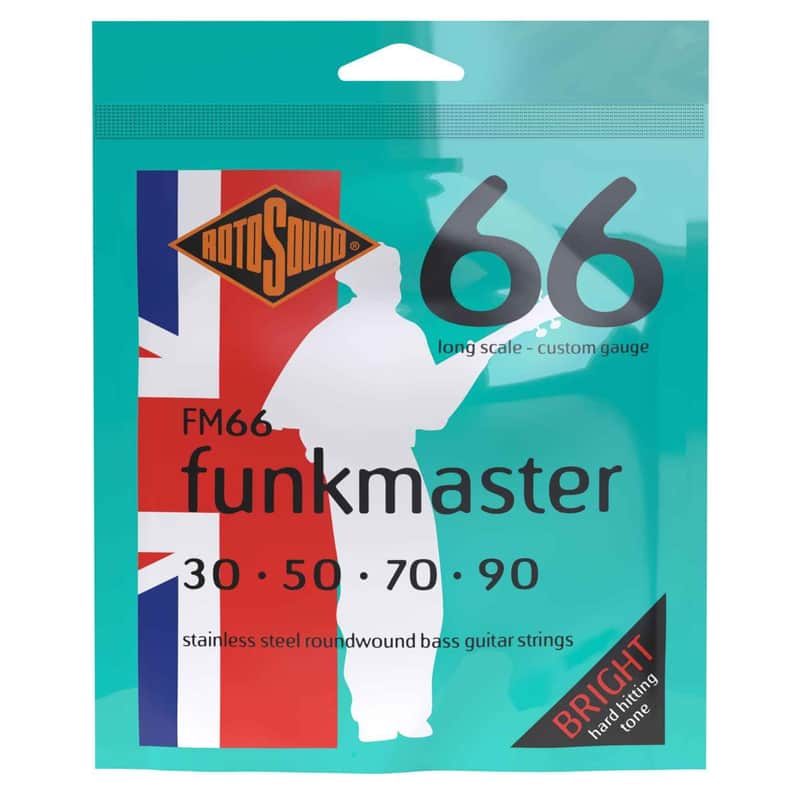 Rotosound FM66 Swing Bass Mark King Funkmaster 66 Stainless Steel Roundwound Bass Guitar Strings - 30-90 Long Scale image 1
