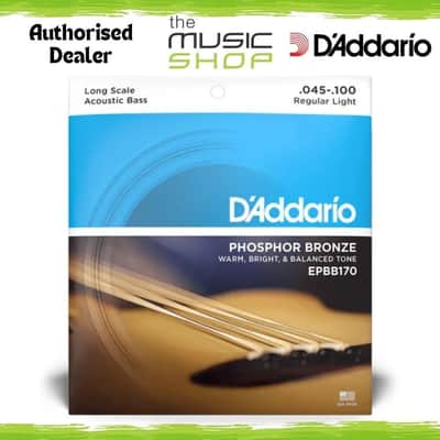 D'Addario 45-100 Phosphor Bronze Acoustic Bass Guitar Strings - EPBB170 image 1