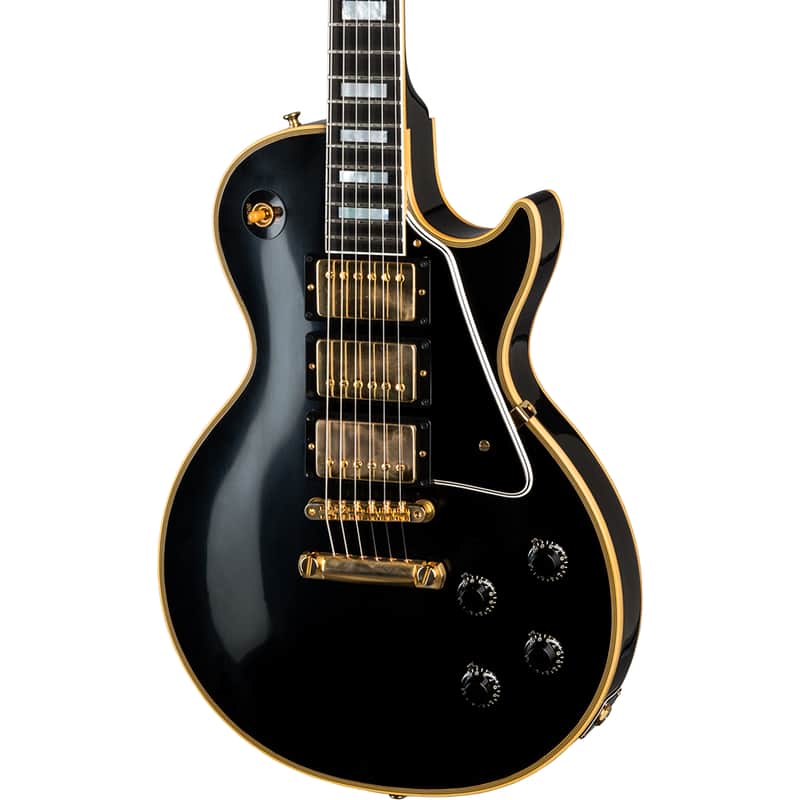Gibson 1957 Les Paul Custom Reissue 3-Pickup Electric Guitar - VOS Ebony image 1