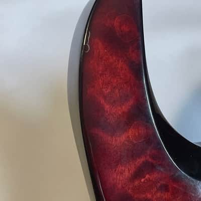 2010's India Jackson DKXT Dinky Arched Top Transparent Red Quilt Guitar Body Hard Tail image 15