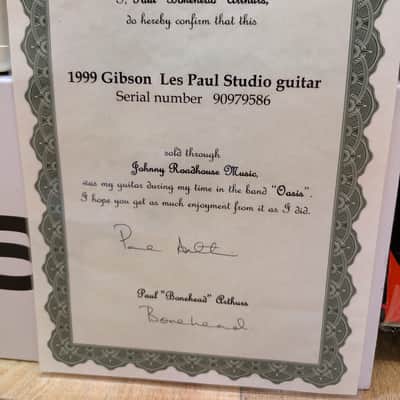 Gibson Les Paul Studio Ebony 1999 Bonehead Oasis image 15