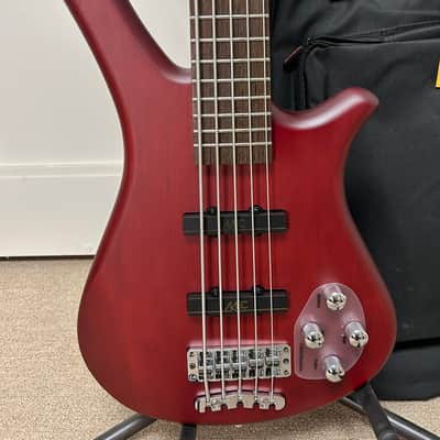 Warwick Rockbass Fortress 5 String Bass - Burgundy Red Transparent Satin image 2