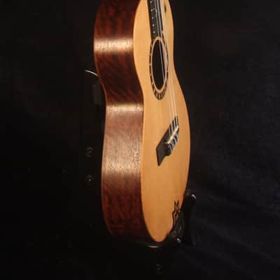 Handmade 6 String Baritone Ukulele Solid Spruce, Mahogany ArchBack, Slotted Head, Celtic Inlay, Soft-bag, Bruce Wei UAG19-2021 image 4