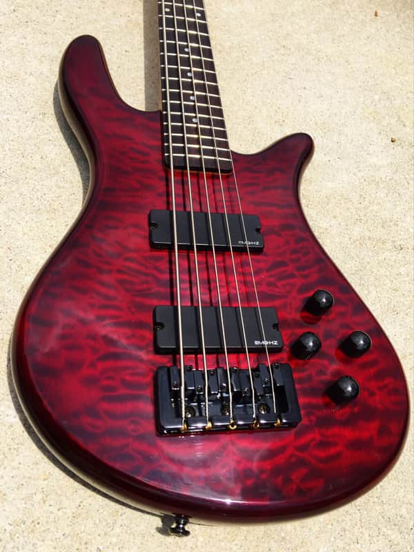 Spector Q5 Pro 5 String Bass guitar active preamp EMG quilt maple GORGEOUS quilt maple top image 1