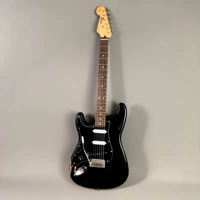 LEFTY! Vintage 1995 Fender Nirvana Tribute Stratocaster Black Heavy Relic Strat Guitar Seymour Duncan 7.3 Lb SSC image 1