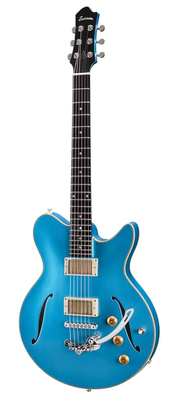 Eastman Romeo LA Semi-Hollow Celestine Blue Electric Guitar with Hardshell Case image 1