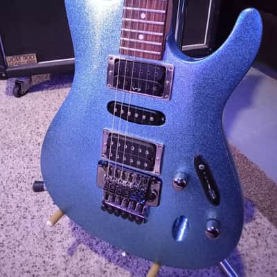 Ibanez S470 Sparkle Blue Custom paint with upgraded middle pickup. image 3