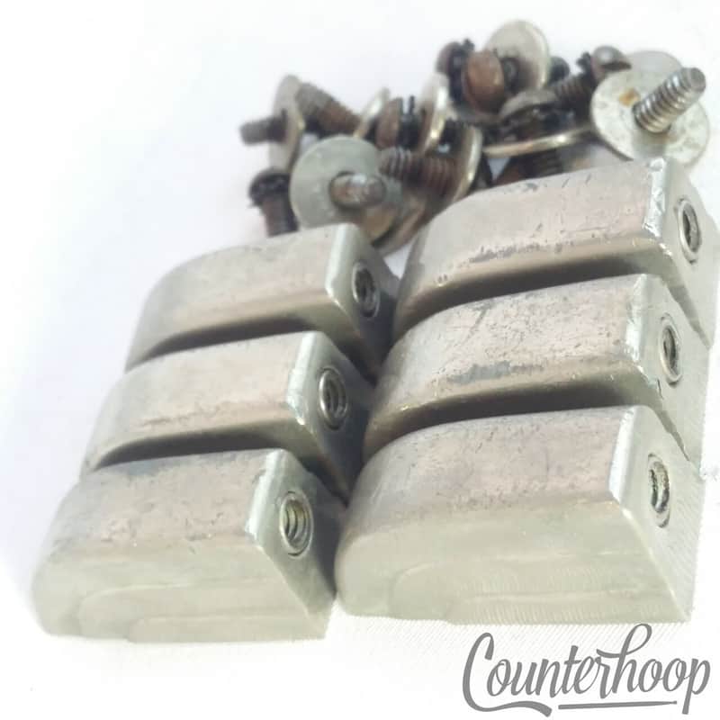 *Leedy 6x Beavertail Floor/Tom/Snare Drum Lugs Nickel No-Tab Elkhart USA 40s-50s image 1