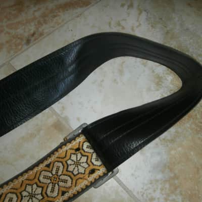 Vintage 1960's ACE Guitar Strap! Yellow Nirvana, Bob Dylan Hippie Pattern! Old! image 3