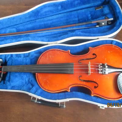 J Balaton brand violin with case and bow. Made in Hungary image 3