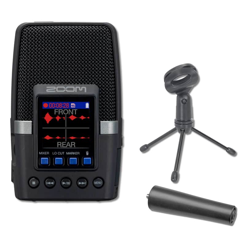Zoom H2essential Multi-Mic Handy Recorder with MA-2 Tripod to Mic Stand Adapter and Mini Tripod Desktop Mic Stand image 1