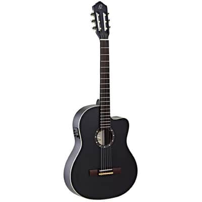 ORTEGA RCE125SN-SBK Small Neck Nylon Elektro-Akustik-Gitarre inkl. Gigbag black image 1