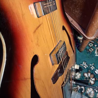 ~VINTAGE 1967 Kent Americana Sunburst Electric Hollowbody Guitar~ image 15