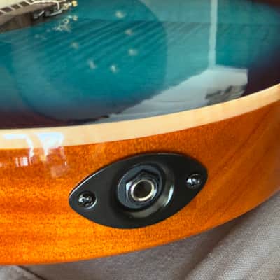 Ortega TourPlayer Series Nylon String Acoustic-Electric Guitar - RTPDLX-FMA-L, Left-handed, Flamed Mapled Blue image 12