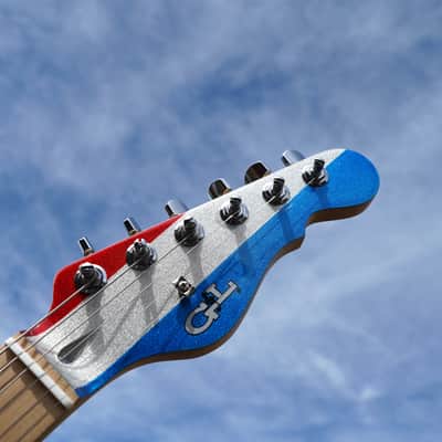 G&L USA CUSTOM SHOP ASAT Classic Red,White,Blue Metal Flake 6-String Electric Guitar w/ Case (2024) image 2