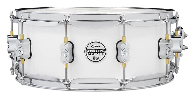 PDP Maple Snare Drum - Pearl White - Chrome 5.5" X 14" w/ Remo Head image 1