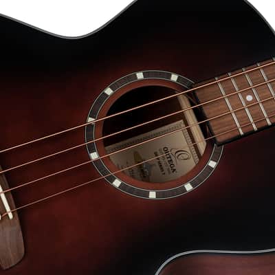 Ortega D7E-BFT-4 Deep Series 7 Spruce Top Mahogany Neck Medium Scale 4-String Acoustic-Electric Bass Guitar image 11