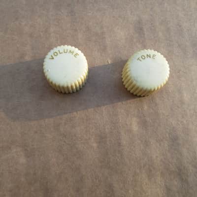 Vintage Harmony Kay Silvertone Cupcake Guitar Knobs Set Volume & Tone image 2