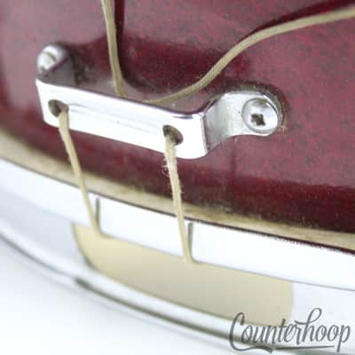 Premier Olympic 14x5.5"Red Sparkle Snare Drum 8Lug Vintage 60s 3Ply Birch Chrome image 6