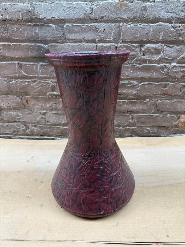 Unbranded 8.5" Goblet Doumbek / Darbuka Hand Drum Shell – Textured Burgundy – Project / Parts Only image 1