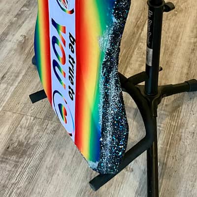 4-String Bass Guitar - Rainbow Sparkle Pride image 6
