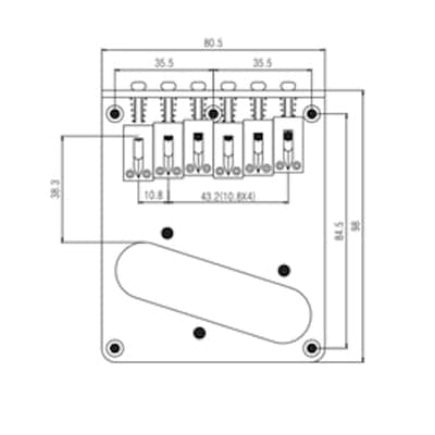 Chrome bridge-tailpiece for Telecaster, 6 zinc saddles image 4