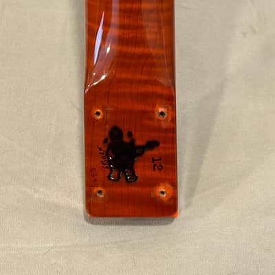 Warmoth Modern Tiltback Hombre Neck FLAME MAPLE SUNSET ORANGE GLOSS image 6
