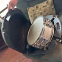 Ludwig No. 404 Acrolite 5x14" 8-Lug Aluminum Snare Drum with Pointed Blue/Olive Badge 1969 - 1979 - Matte Aluminum