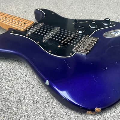 2005 Fender Satin Series Midnight Blue Standard Stratocaster MIM Setup image 7