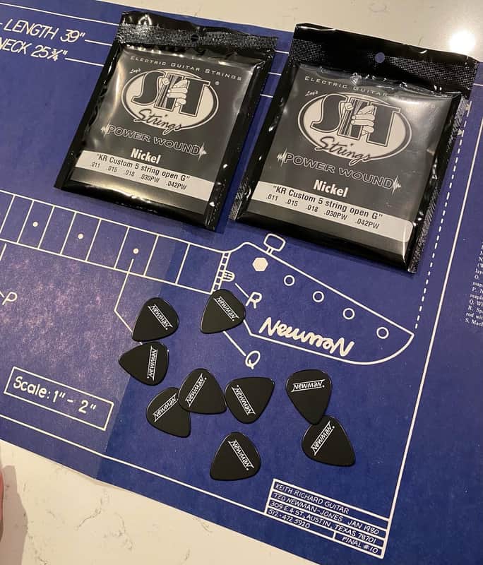 SIT Strings 2 sets 5 String Custom Keith Richards gauge and 10 NEWMAN Guitars pics KR Custom Gauge 5 String image 1