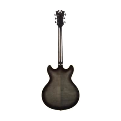 2016 D'Angelico Excel DC Semi-Hollow Electric Guitar w/Stairstep Tailpiece, Grey Black, S16006XXXX image 3