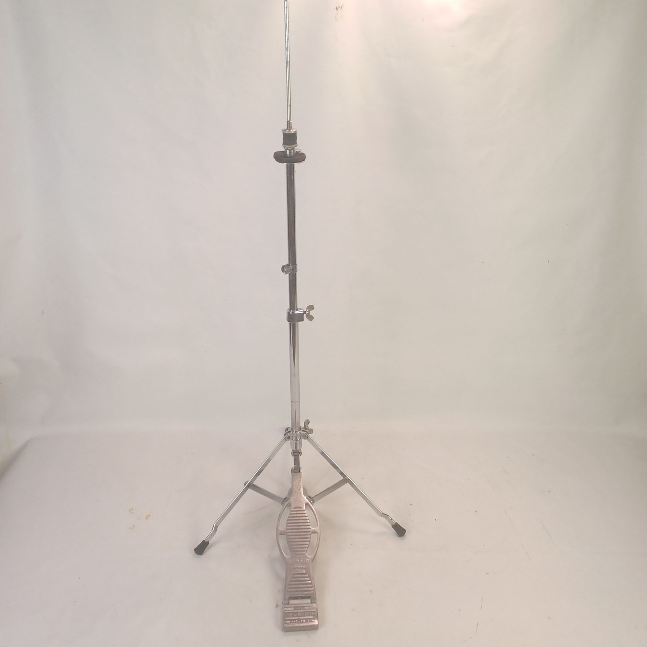 Ludwig Atlas Hi-Hat Cymbal Stand 1123-1 Chrome USA Spur-Lok Direct-Pull Vintage — main photograph
