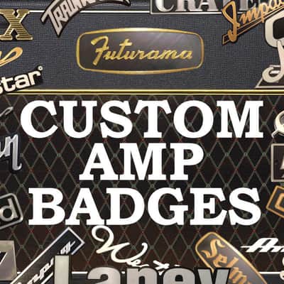 Custom Amplifier Badges Emblems Amp Cab Logo Sign Text in Manufacturers Style for Marshall Fender etc image 12