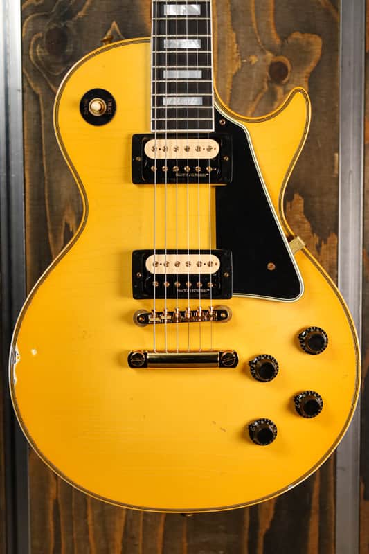 Gibson Custom Murphy Lab 1957 Les Paul Custom Heavy Antique White 2-Pickup Light Aged image 1