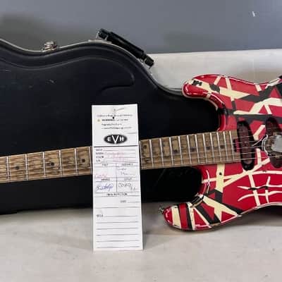 EVH Striped Series Frankie 2020 - Present - Red / White / Black Stripes Relic image 1