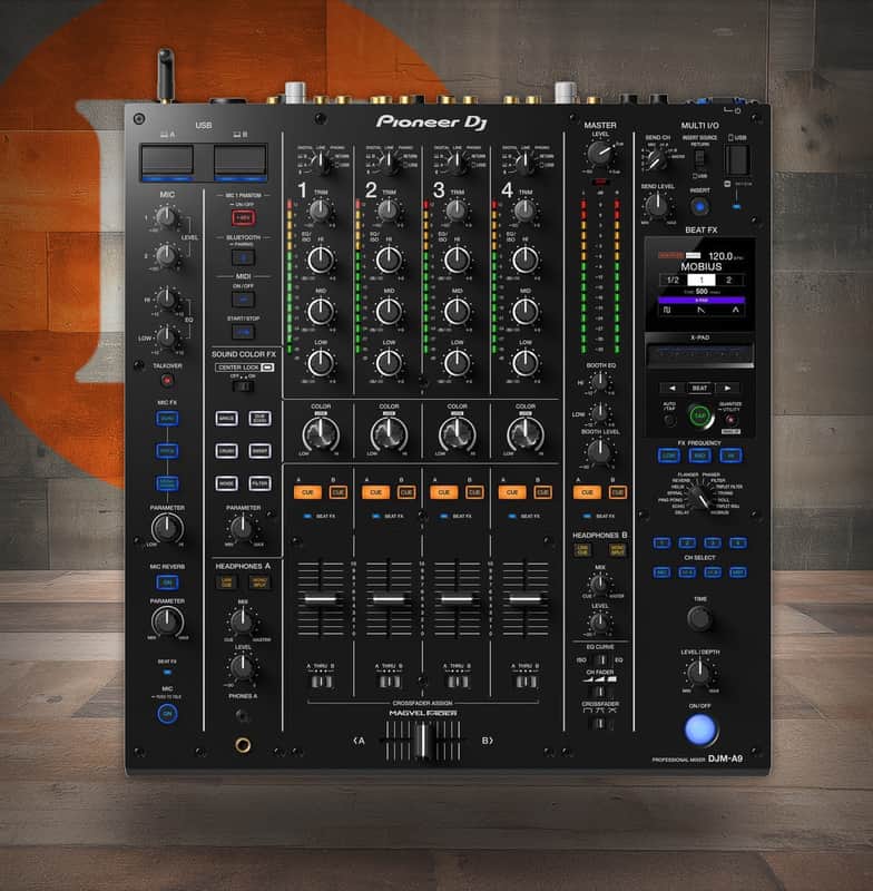 Pioneer DJ DJM-A9 Professional 4-Channel DJ Mixer, Audio Interface for Recording & Performance Quality Mixer Studio Equipment (DJM-A9) image 1