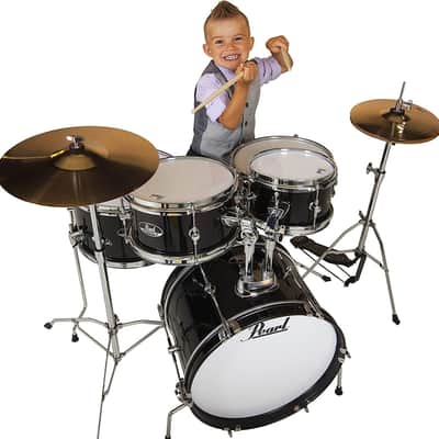 Pearl Roadshow Jr. 5-Piece Drum Set with Hardware and Cymbals - Jet Black (RSJ465C/C31) image 1
