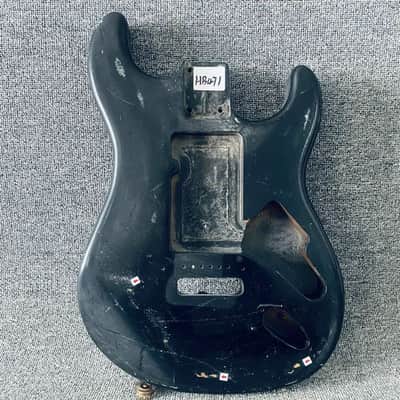 Black Guitar Strat Style Basswood Body image 1