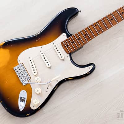 Fender Custom Shop 1956 Stratocaster Roasted Relic Faded Two-Tone Sunburst w/ Gold Guard, Fat '60s Pickups image 1