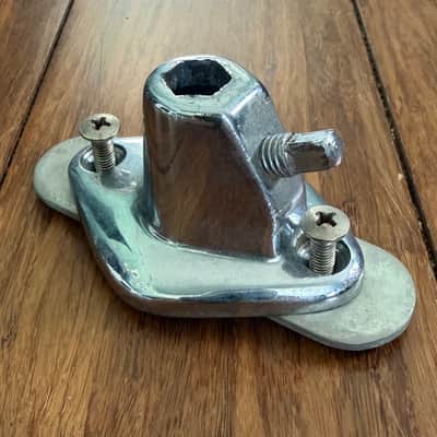 Vintage Hexagon Drum Mount Bracket with Back Plate 1960s - Chrome image 1