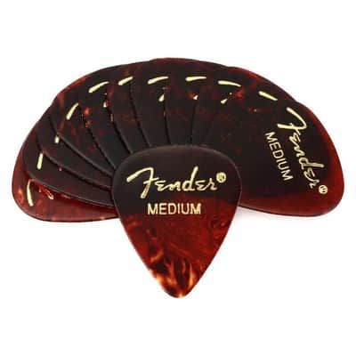 Fender 351 Shape Tortoise Shell Medium Picks (12) 1980351800 image 2