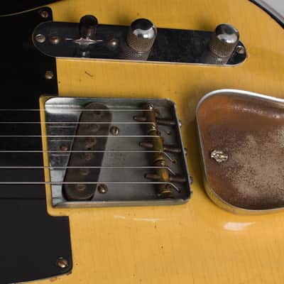 Fender Telecaster Solid Body Electric Guitar (1952), ser. #5117, molded plastic hard shell case. image 11