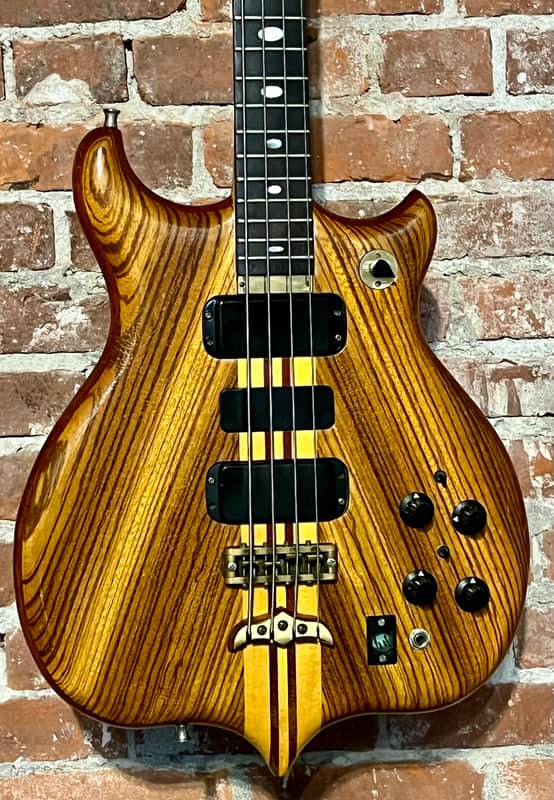 1979 Alembic Series 1, 4 String Bass, Stunning  Natural Zebra Wood, LED Fret Lights, Very Nice Bass ! - Very Good