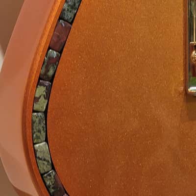 CUSTOM DESIGNED & CRAFTED COPPER METALLIC TELE STYLE WITH KOI TATTOO PG & DRAGON BLOOD JASPER STONES- SERIAL #071 -2025 - "B" STOCK image 4