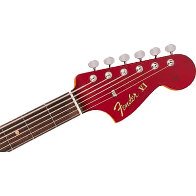 Fender Vintera III Early 60s Bass VI 6-String Bass w/ Gig Bag - Candy Apple Red image 6